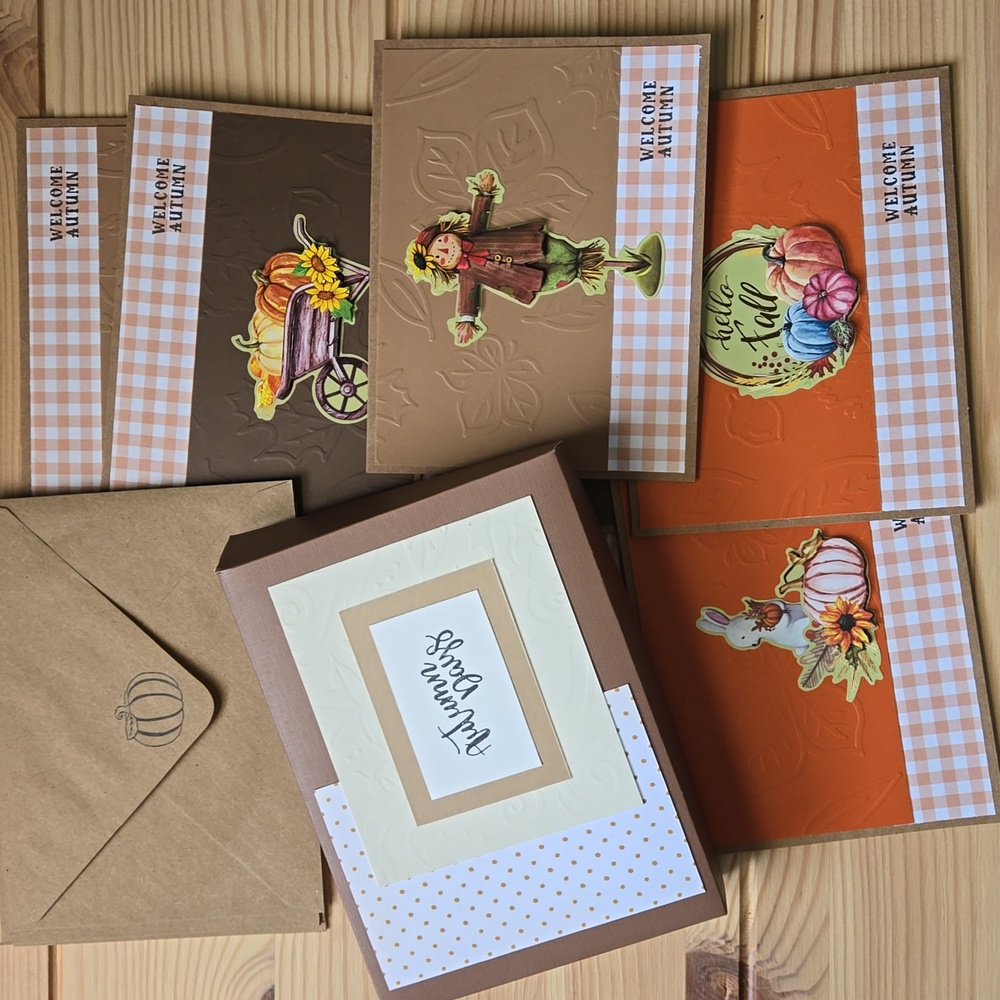 Handmade Fall Autumn Cards Boxed Set
